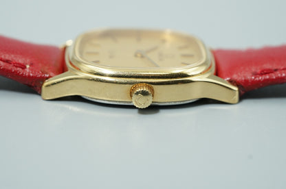 *N MINT* Vintage 1990s OMEGA De Ville Cal.1455 Quartz Gold 20mm Women Watch