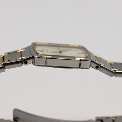 Exc+5 Vintage 1990s SEIKO CREDOR 2F70-5600 Qz Silver Rectangle 27mm Women Watch