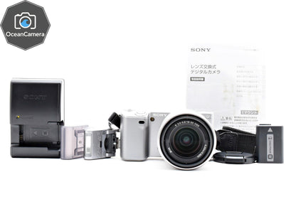 SONY NEX-5 Silver Mirrorless Digital Camera 18-55mm Lens Japanese language only