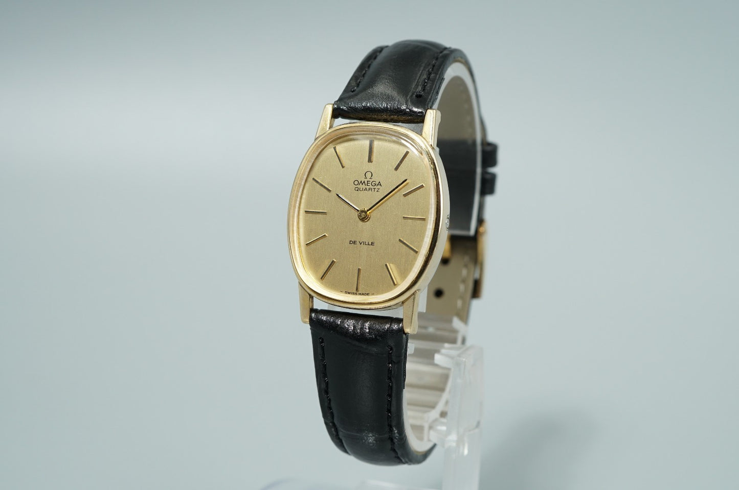 *NEAR MINT* Vintage 1978 OMEGA De Ville Cal.1350 Qz Gold Oval 25mm Women Watch