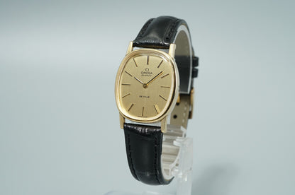 *NEAR MINT* Vintage 1978 OMEGA De Ville Cal.1350 Qz Gold Oval 25mm Women Watch