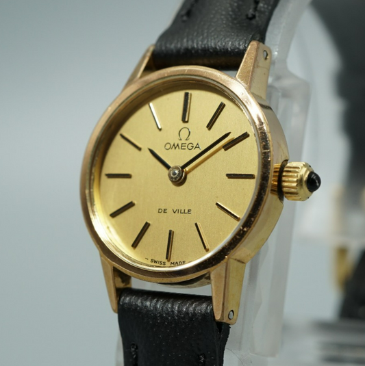 *N MINT* Vintage 1970s OMEGA De Ville Cal.625 Hand Wind Gold 20mm Women Watch