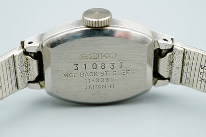 *N MINT* Vintage 1973 SEIKO 11-3360 Hand Winding Silver Dial 15 mm Women Watch