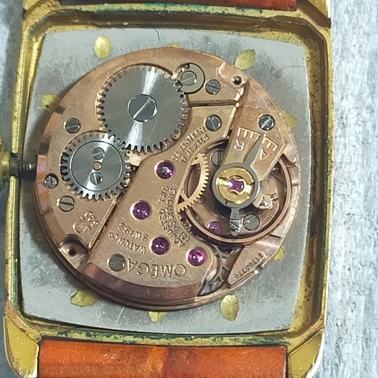 *Exc+5* Vintage OMEGA De Ville Cal.625 HandWinding Brown Dial Square Women Watch