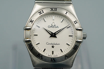 N MINT Vintage 1998 OMEGA Constellation Cal.1456 Qz Silver 25mm Women Watch