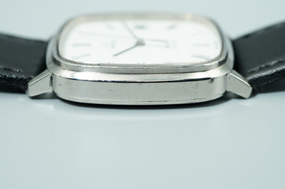*NEAR MINT* Vintage 1974 OMEGA De Ville Cal.1332 Qz White Square 33mm Mens Watch