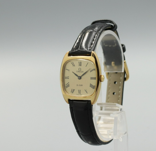 *N MINT* Vintage OMEGA De Ville Cal.625 Hand Winding Gold Dial 25mm Women Watch