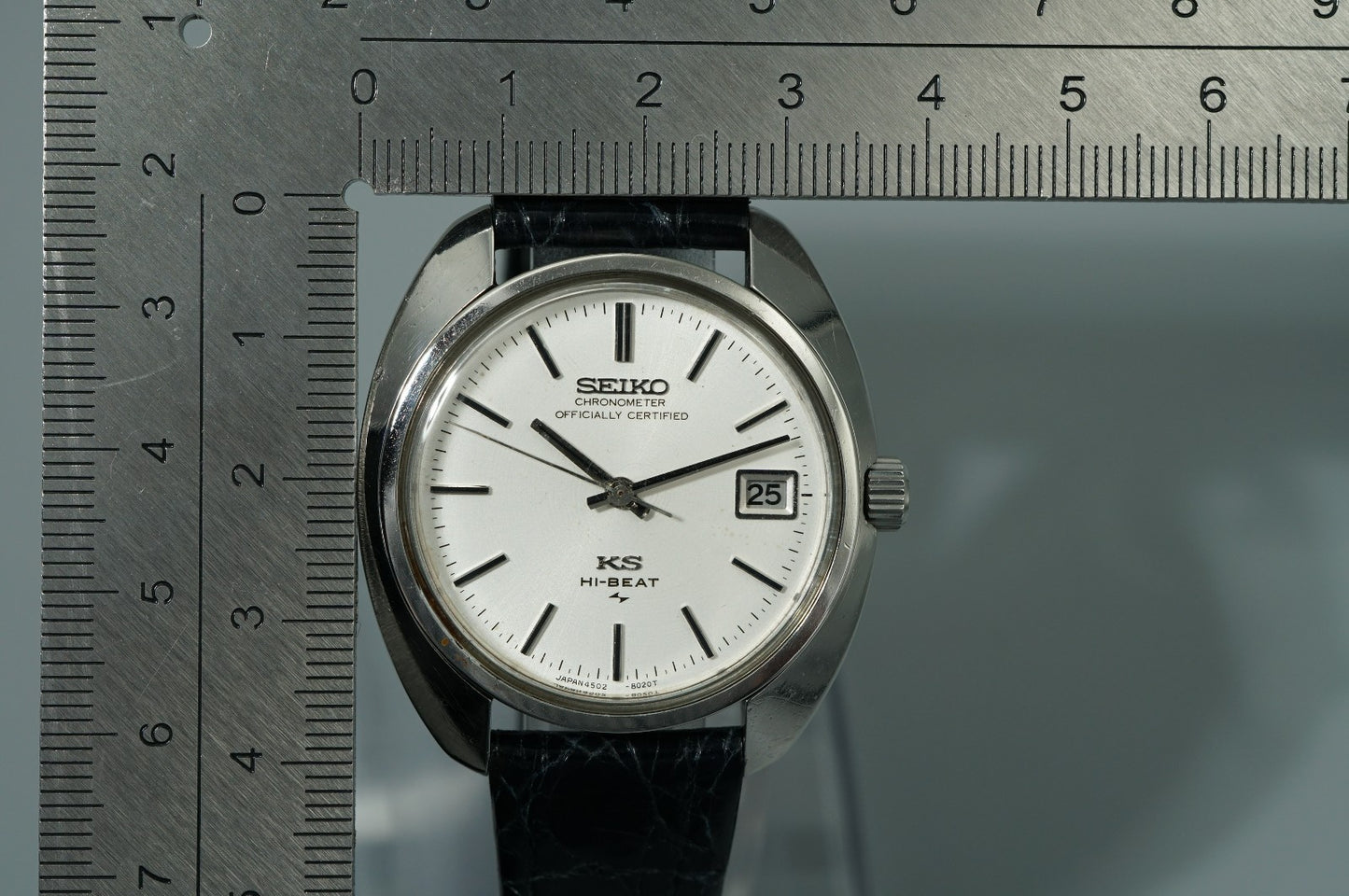 Serviced Vintage 1970 SEIKO KS HI-BEAT 4502-8010 Automatic White 37mm Mens Watch