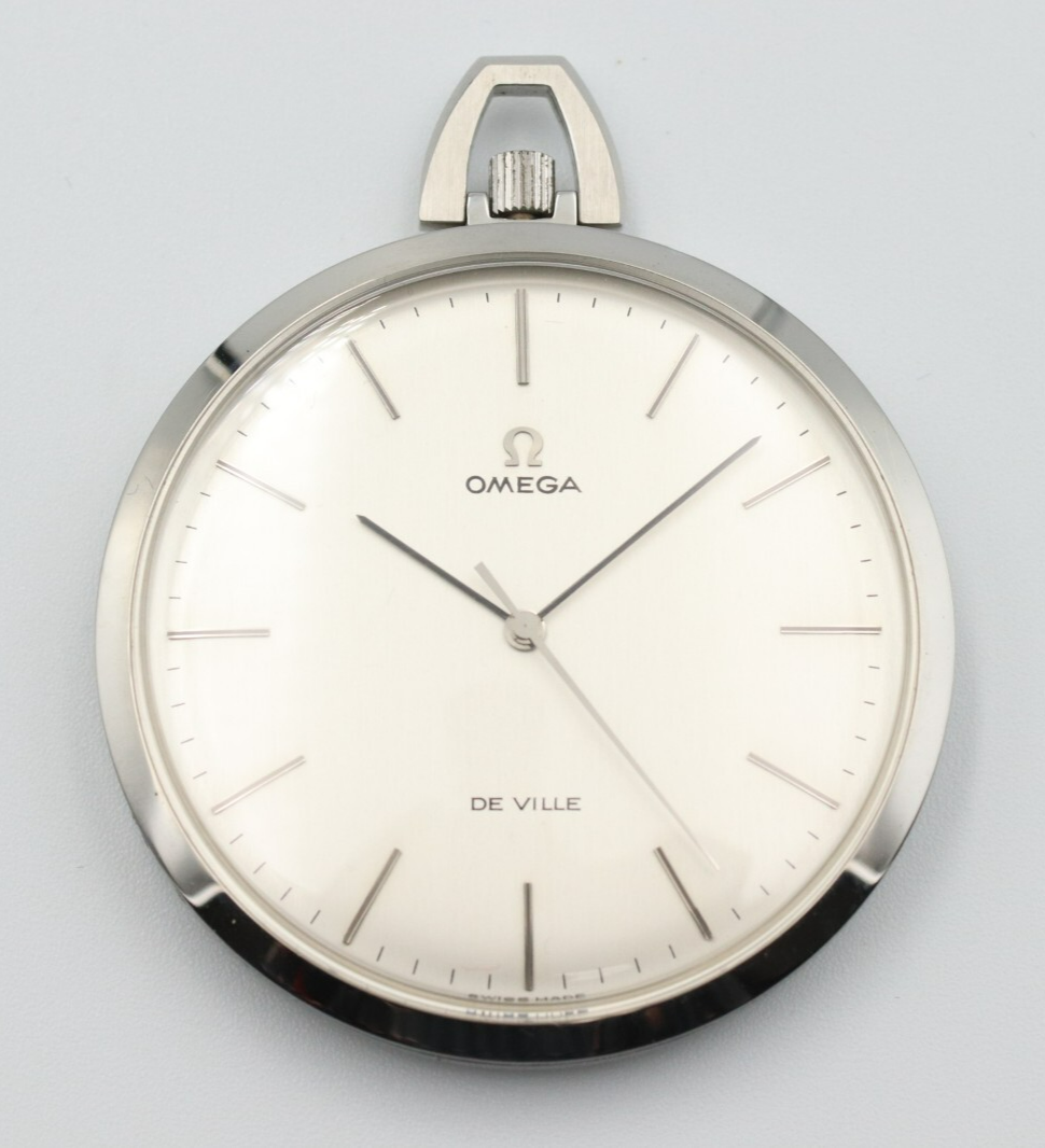 *MINT* Vintage 1970s OMEGA Pocket watch Cal.1035 Hand Winding White 43mm Mens