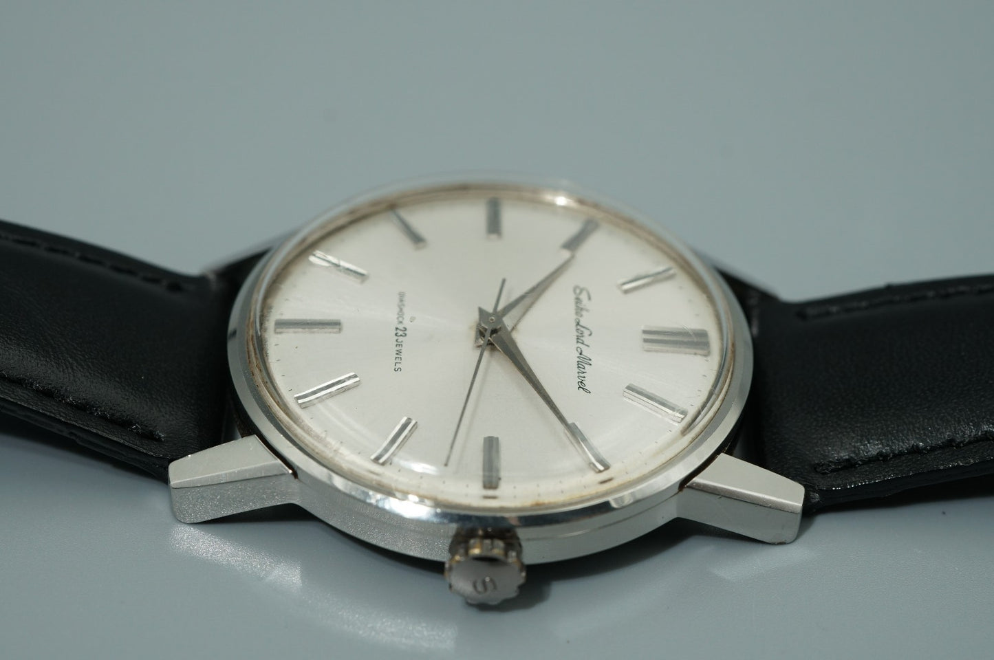 Vintage 1964 SEIKO Lord Marvel 5740-1990 Hand Wind Silver Round 36mm Mens Watch