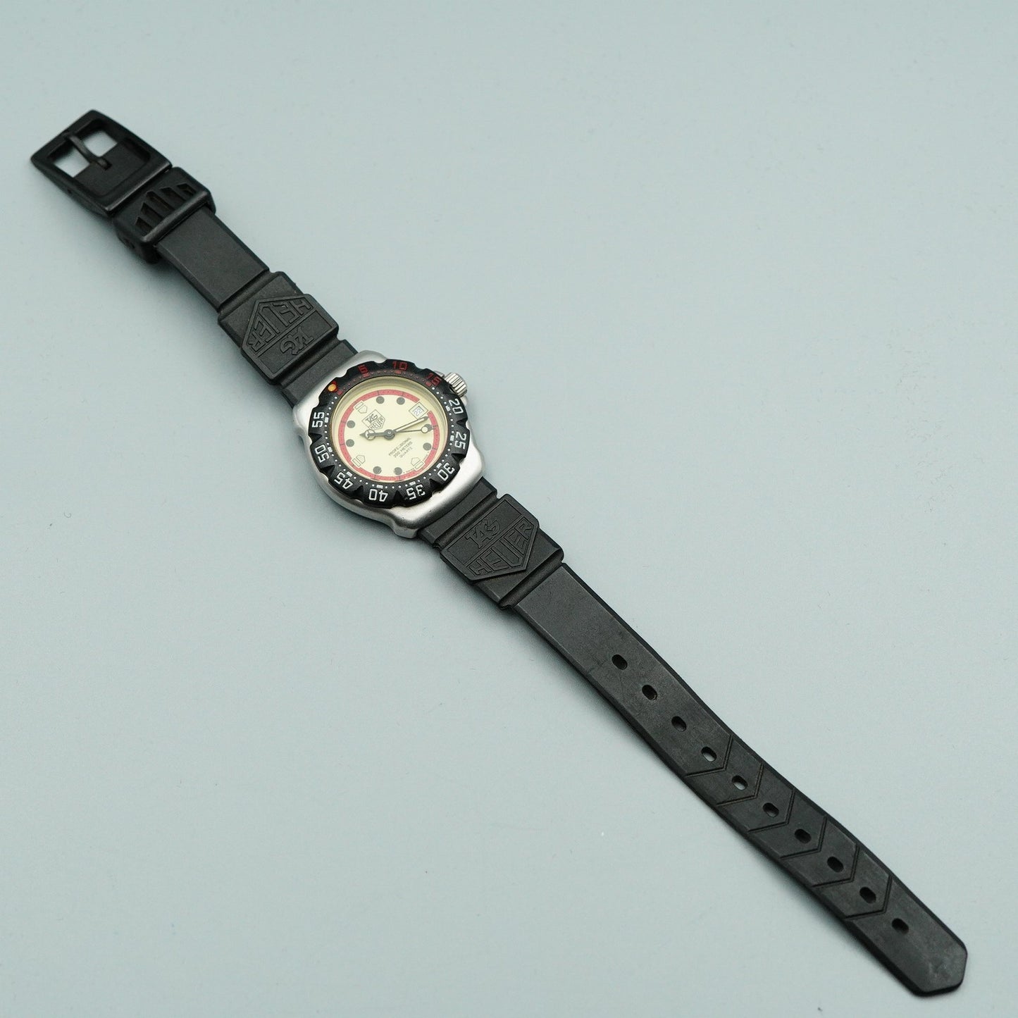 *Exc+5* Vintage TAG HEUER Professional 371.508 Qz Cream Round 28mm Women Watch