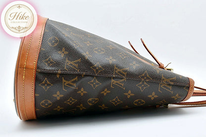 Louis Vuitton Bucket PM Monogram Brown Tote Shoulder Bag M42238 Auth *RANK AB*