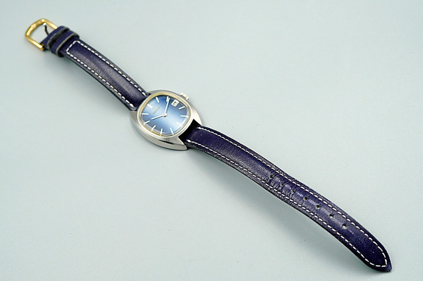 *N MINT* Vintage 1973 SEIKO NOIE 2415-7010 Automatic Blue Oval 24mm Women Watch