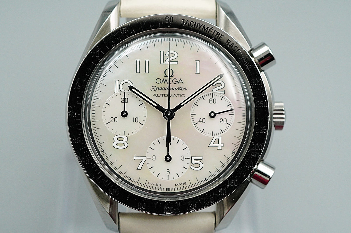 N MINT Vintage 1998 OMEGA Speedmaster 3802.70.56 Automatic White 40mm Mens Watch