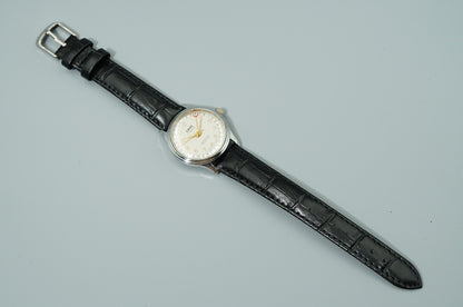 *Exc+4* Vintage 1989 ORIS Pointer Date 302-7285B Hand Wind White 31mm Mens Watch