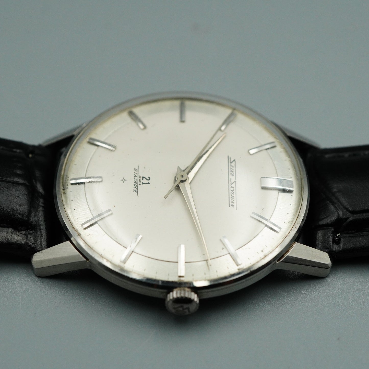 *Exc+5* Vintage SEIKO SKYINER J15006E Hand Winding White Round 36mm Mens Watch