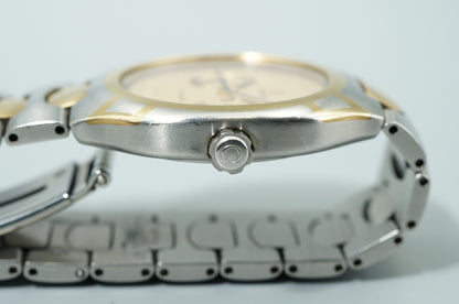 N MINT Vintage 1991 OMEGA Seamaster Cal.1444 Qz Gold Dial Round 31mm Mens Watch