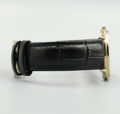 *NEAR MINT* Vintage OMEGA De Ville Cal.1417 Quartz Black Dial Mens Round Watch