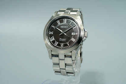 *MINT* SEIKO Premier 6R15-00F0 AT Brown Dial Round 42mm Mens Watch