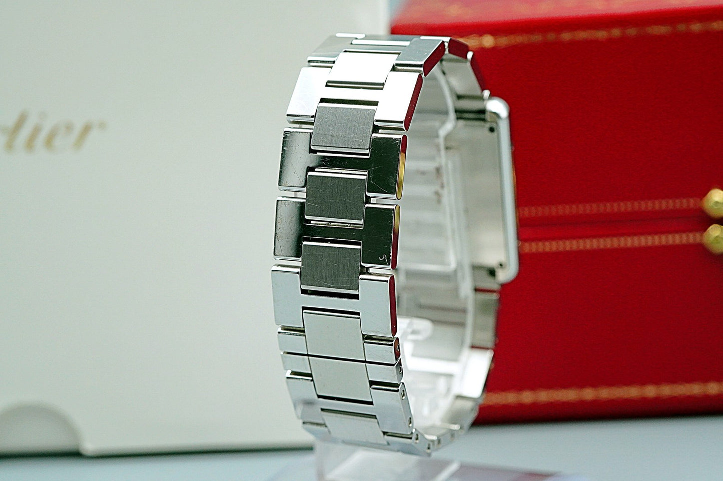 *Exc+5* Cartier Tank Solo W5200014 3169 Quartz Silver 27mm Mens Watch