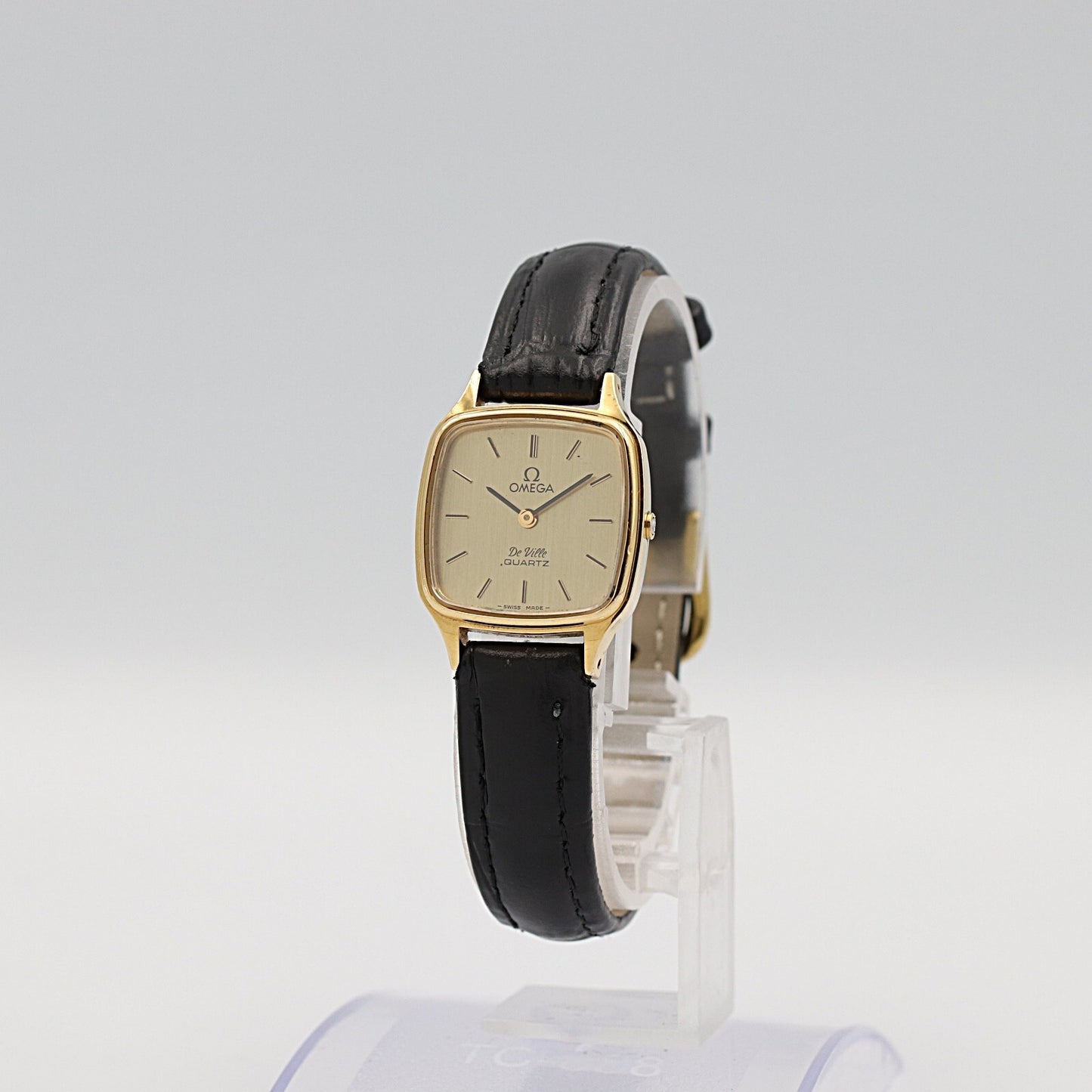 *NEAR MINT* Vintage 1978 OMEGA De Ville Cal.1350 Qz Gold Square 21mm Women Watch
