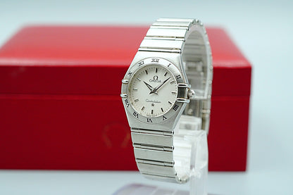 N MINT Vintage 1998 OMEGA Constellation Cal.1456 Qz Silver 25mm Women Watch
