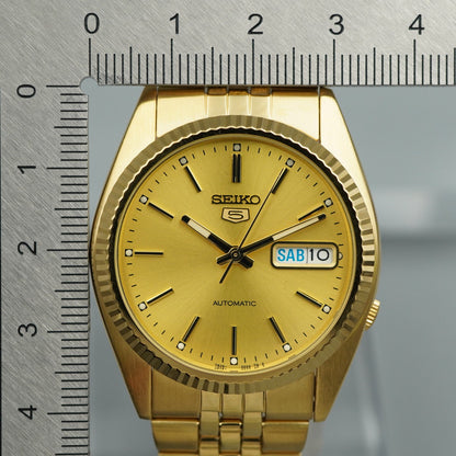 MINT Vintage 1990s SEIKO SEIKO 5 7S26-0500 Automatic Gold Round 36mm Mens Watch