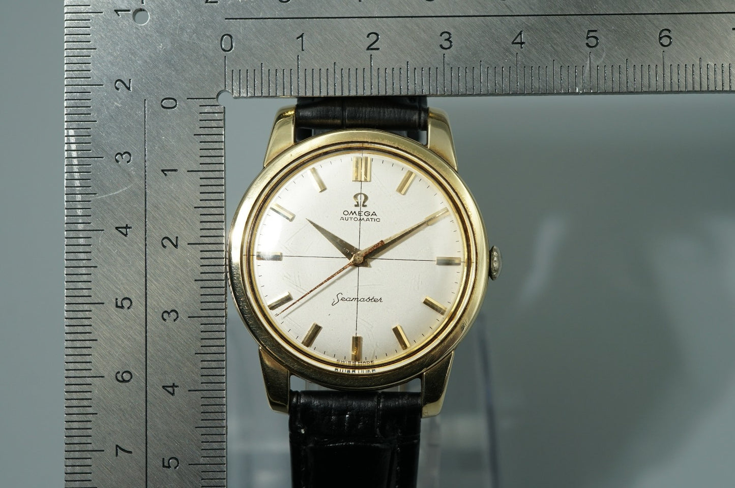 Vintage 1962 OMEGA Seamaster Cal.552 Automatic Gold Cross Line 36mm Mens Watch