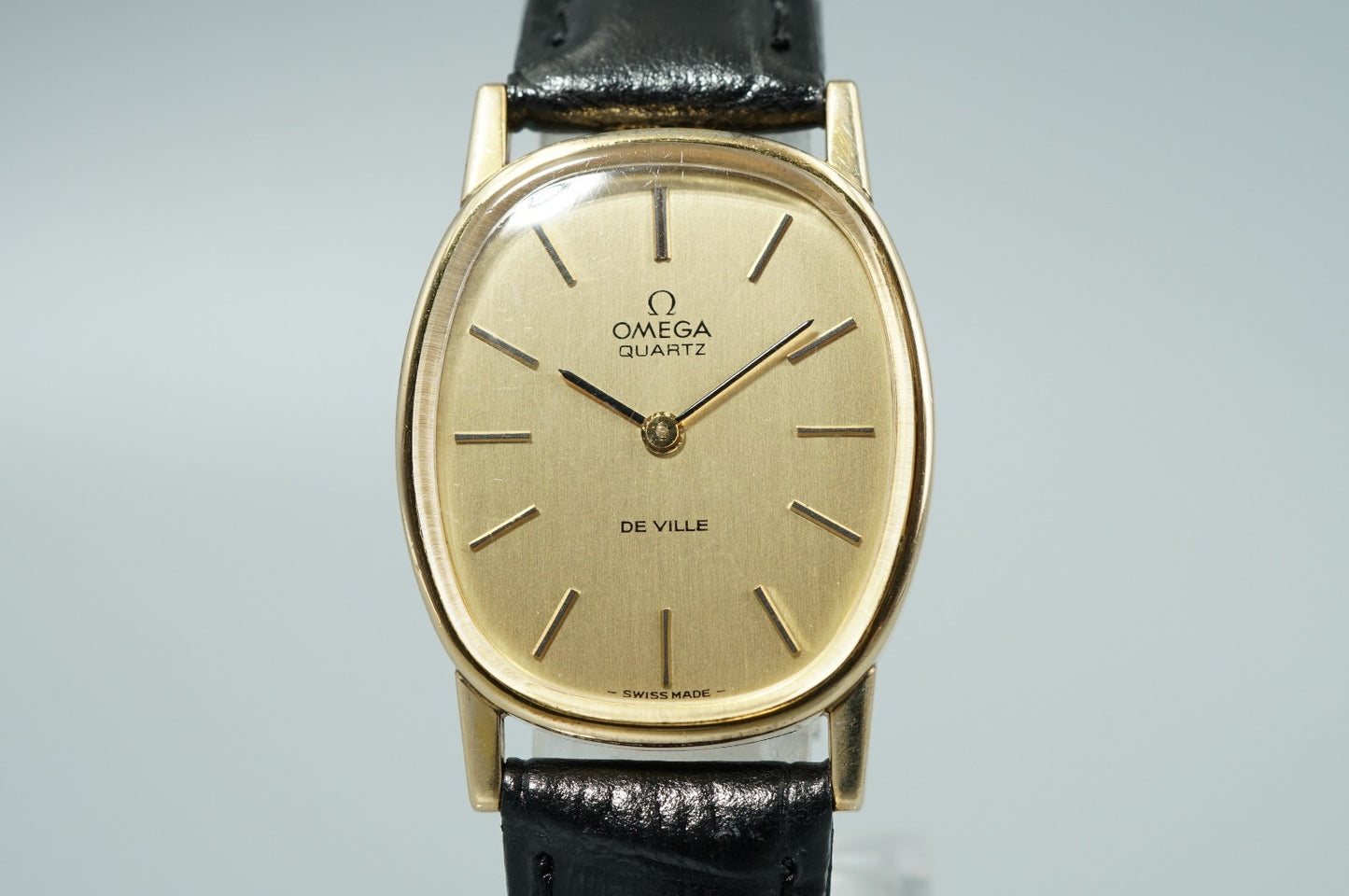 *NEAR MINT* Vintage 1978 OMEGA De Ville Cal.1350 Qz Gold Oval 25mm Women Watch