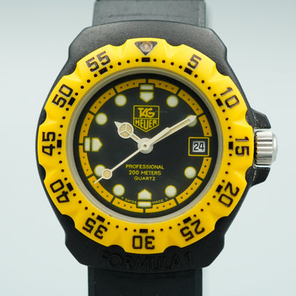 *N MINT* Vintage TAG Heuer FORMULA 1 380.508 Quartz Black Dial 28mm Women Watch