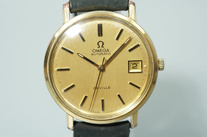 *N MINT* Vintage 1974 OMEGA De Ville Cal.1012 Automatic Gold 35mm Mens Watch