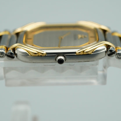 *MINT* Vintage 18KT SEIKO CREDOR 2F70-5490 Qz Silver Rectangle 19mm Women Watch