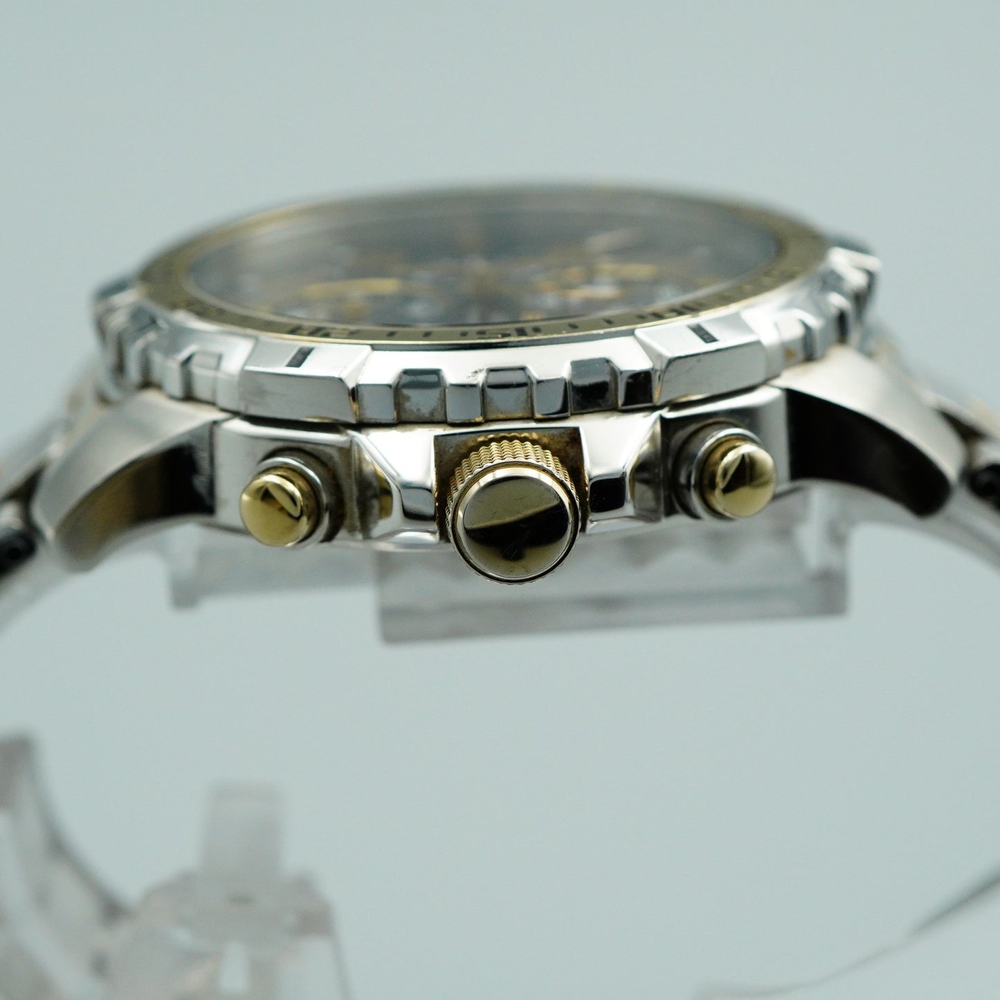 Vintage 1992 SEIKO Chronograph V172-0AT0 Solar Gray Round 44mm Mens Watch