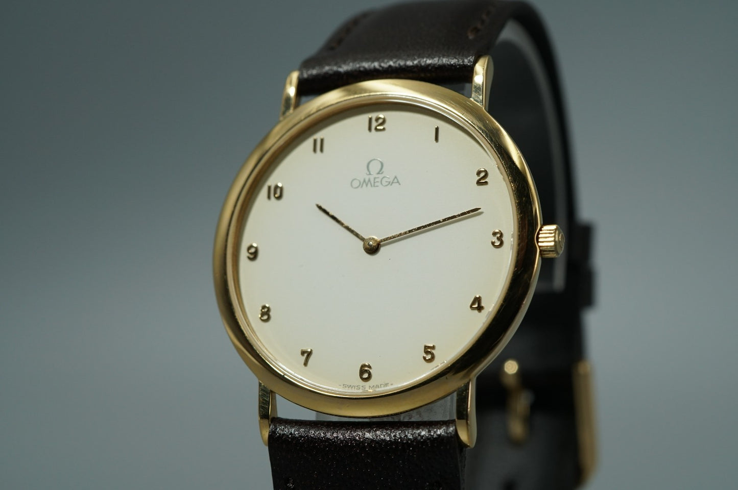 *N MINT* Vintage 1986 OMEGA De Ville Cal.1378 Quartz White Dial 32mm Mens Watch