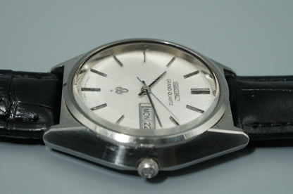 *NEAR MINT* Vintage 1976 SEIKO  Vintage 4843-8041 Qz White Round 37mm Mens Watch