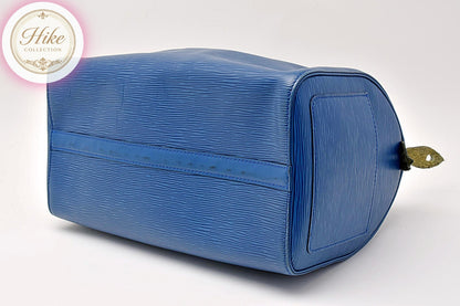Louis Vuitton Speedy 30 Epi Toledo Blue Handbag M43005  Authentic Condition *SA*