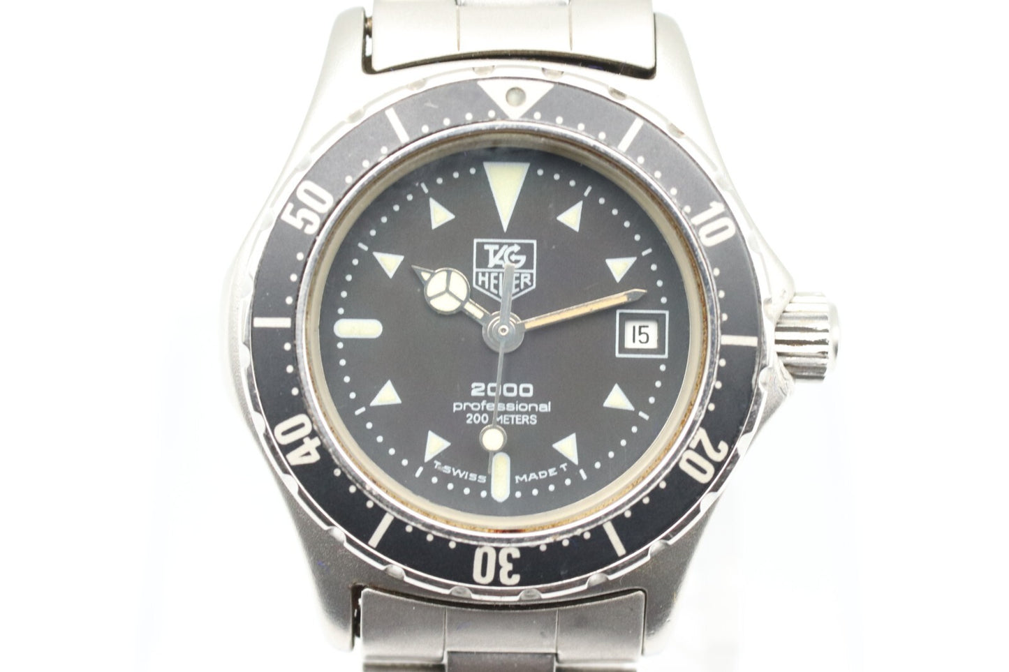 *NEAR MINT* Vintage TAG HEUER 973.008 Quartz Black Dial Round Women Watch