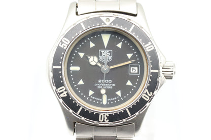 *NEAR MINT* Vintage TAG HEUER 973.008 Quartz Black Dial Round Women Watch