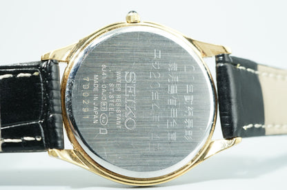 *Exc+5* SEIKO Dolce 8J41-0AJ0 Quartz Gold Dial Round 33mm Women Watch