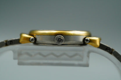 *NEAR MINT* Vintage 1990s HERMES Pullman Qz White Round 24mm Women Watch