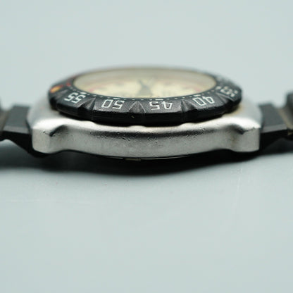 *Exc+5* Vintage TAG HEUER Professional 371.508 Qz Cream Round 28mm Women Watch