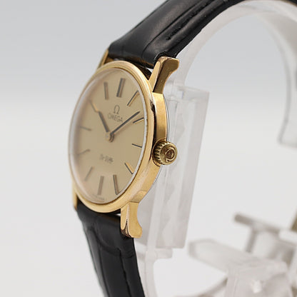 N MINT Vintage 1970 OMEGA De Ville Cal.625 Hand Wind Gold Round 25mm Women Watch