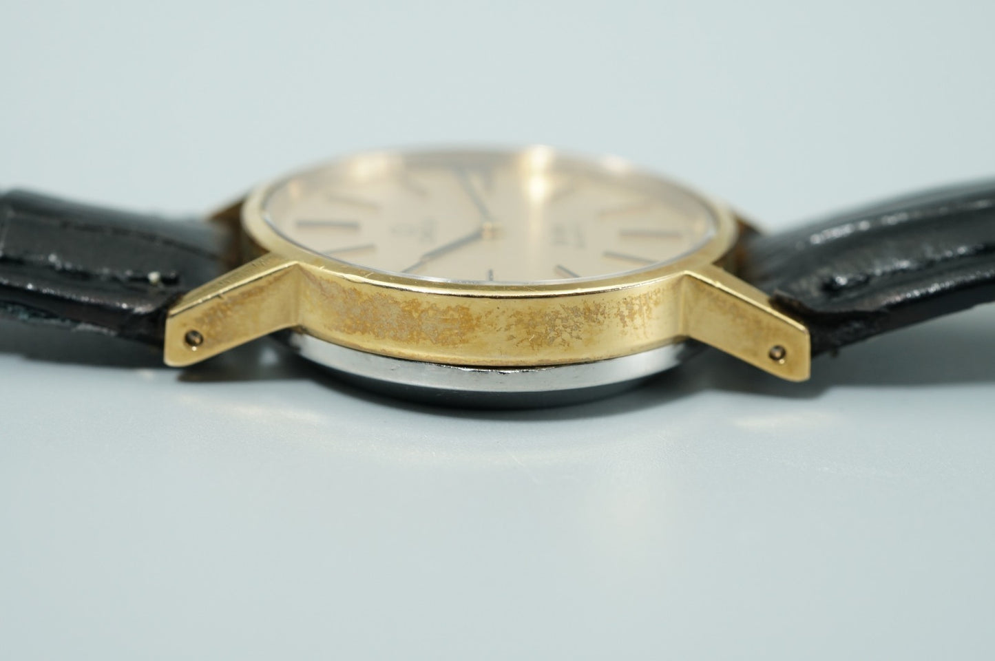 *Exc+5* Vintage OMEGA De Ville Cal.1351 Qz Gold Round 24mm Women,Ladies Watch