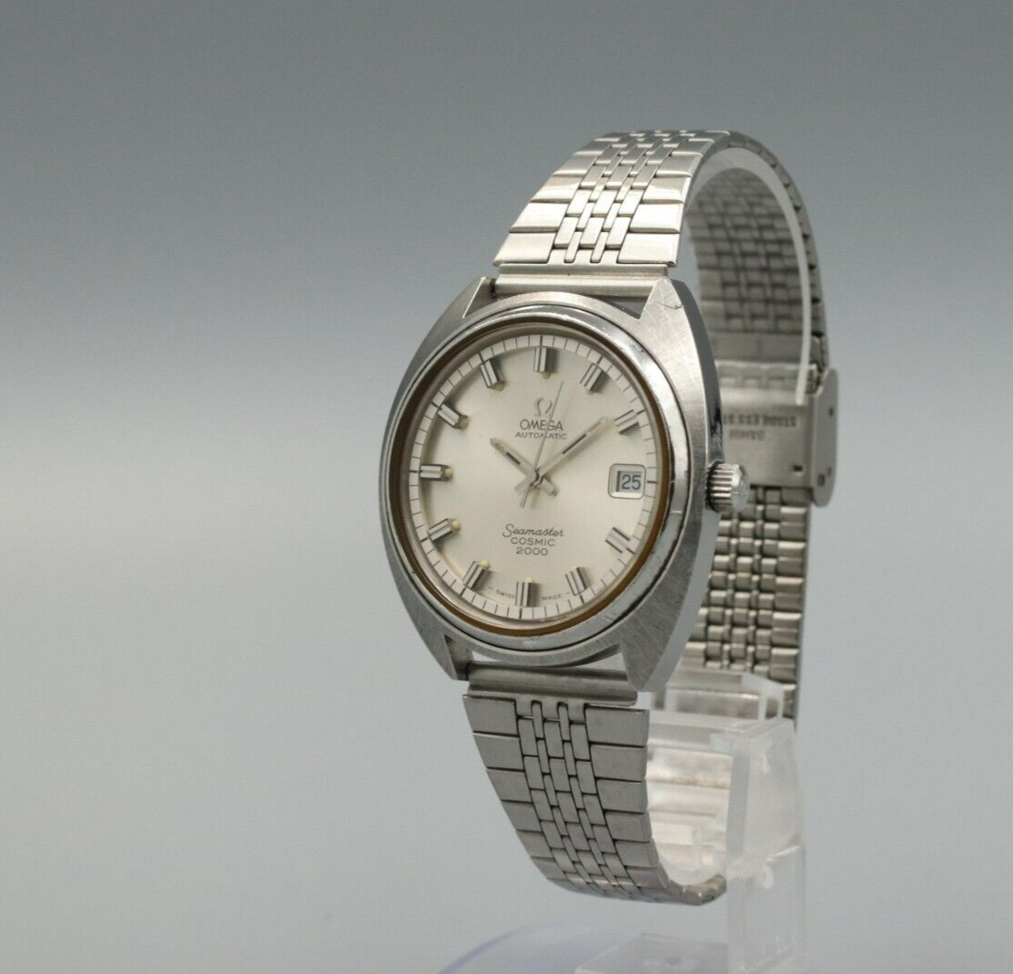 *NEAR MINT* Vintage OMEGA Seamaster COSMIC 2000 Automatic Silver Dial Mens Watch