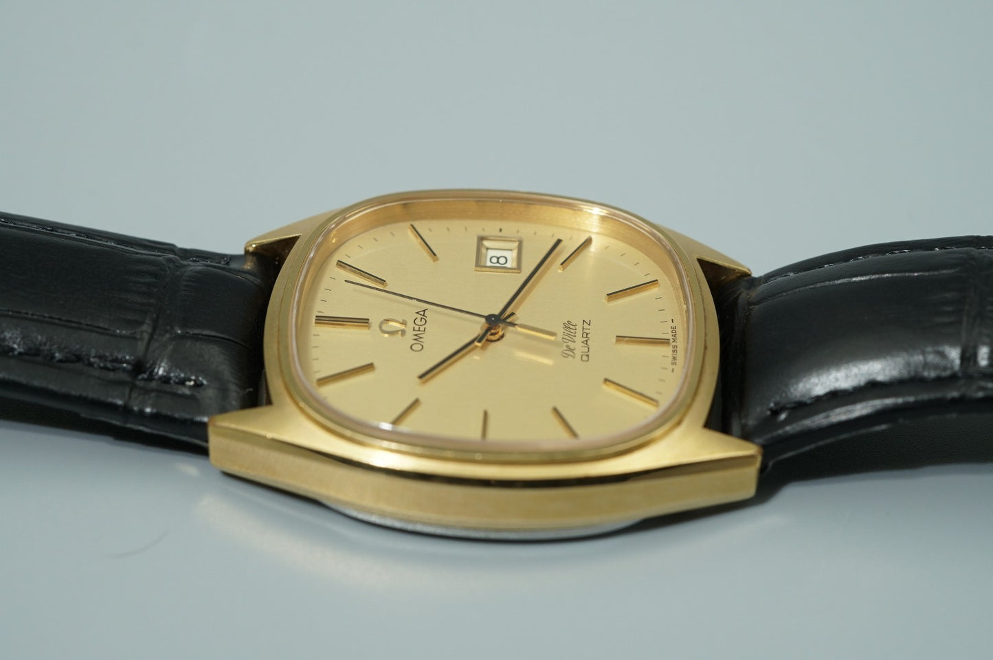 *NEAR MINT* Vintage 1978 OMEGA De Ville Cal.1342 Qz Gold Square 34mm Mens Watch