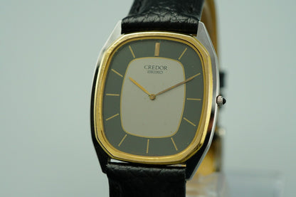 *Exc+5* 14K Vintage 1978 SEIKO CREDOR 6730-5081 Qz Gray Square 29mm Women Watch