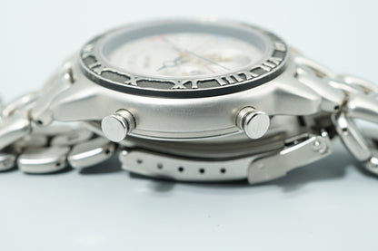 N MINT Vintage 1991 SEIKO PRESAGE  6M13-7000 Quartz Silver Round 38mm Mens Watch