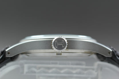 *TOP MINT* HAMILTON KHAKI H683110 Quartz Black Dial Date Round 33mm Mens Watch