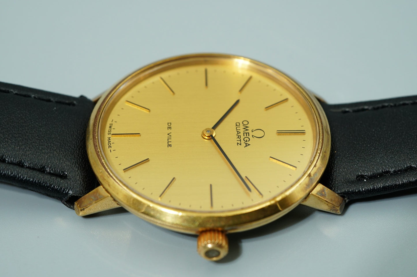 Exc+5  Vintage 1970s OMEGA De Ville Cal.1330 Ref.191 Qz Gold 34mm Mens Watch