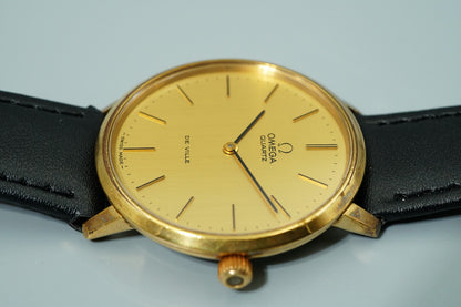 Exc+5  Vintage 1970s OMEGA De Ville Cal.1330 Ref.191 Qz Gold 34mm Mens Watch
